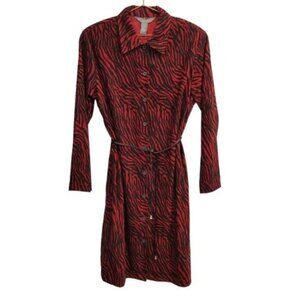 Jessica Holbrook | Zebra Printed Button Front Dress Red Black NWT